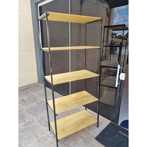 Estante Estilo Industrial 190Cm Para Livros Madeira E Aço