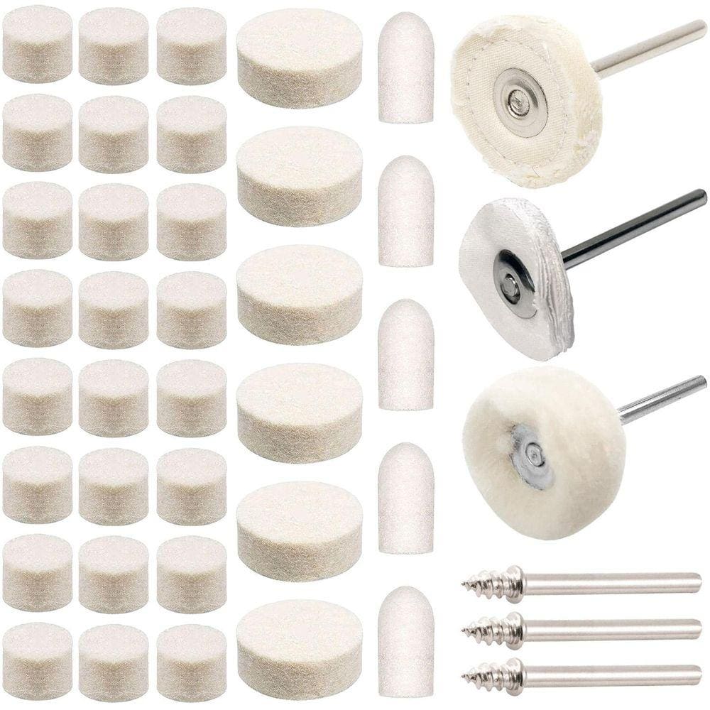 Kit 41 Acessórios Polimento Feltro Algodão Micro Retífica