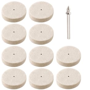Kit 10 Discos De Feltro 25Mm Haste 3Mm Polir Micro Retíficas