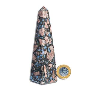Obelisco Riolita Azul Natural Lapidação Manual 13 a 14cm