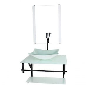 Gabinete De Vidro Para Banheiro 60cm Cuba Branco Full