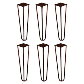 Kit 6 Pés De Metal 25 Cm Rack E Puffs Bronze