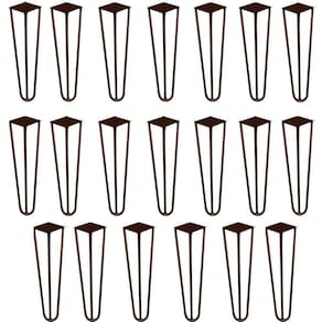 Kit 20 Pés De Metal 30 Cm Mesa De Canto Rack E Puffs Bronze