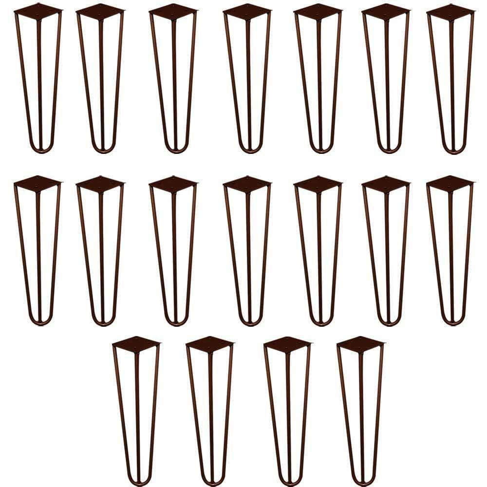 Kit 18 Pés De Metal 25 Cm Rack E Puffs Bronze