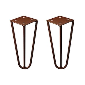 Kit 2 Pés De Metal 15 Cm Mesas De Centro Puffs Bronze