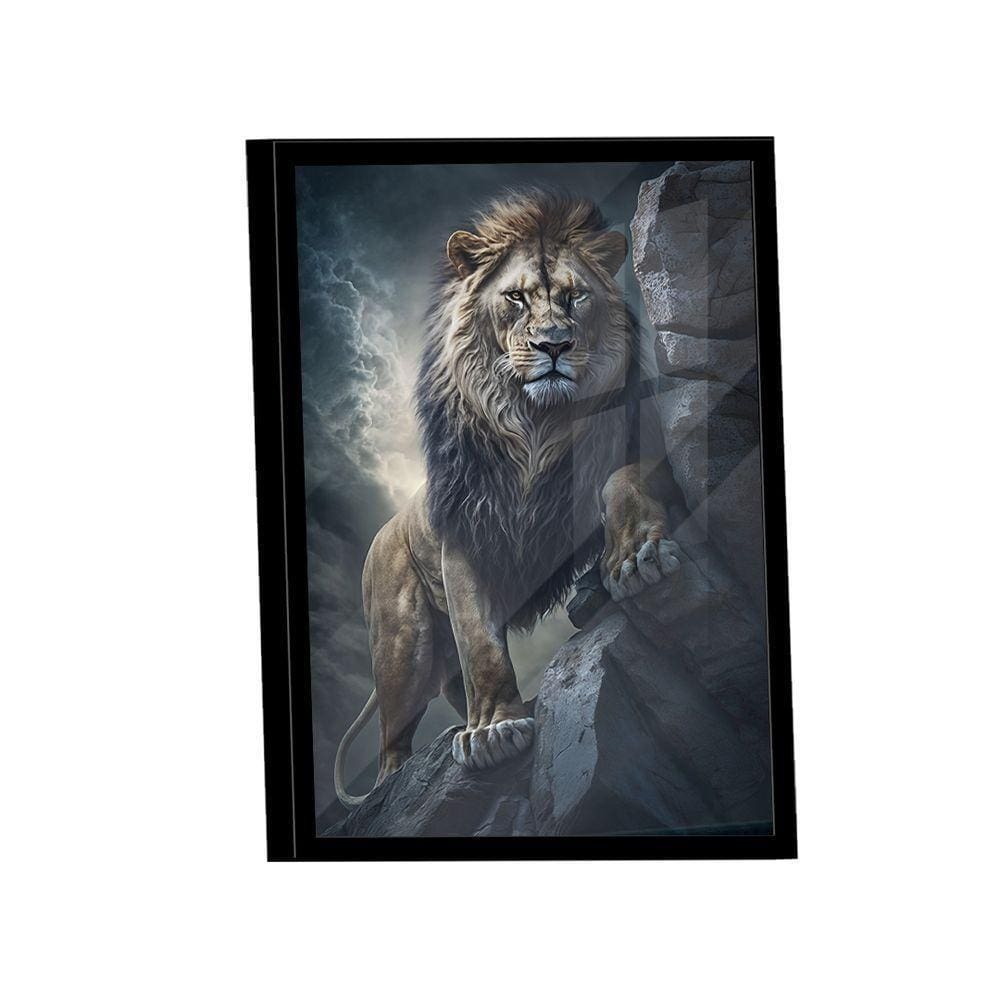 Quadro Leão Nas Montanhas -- Br Artes