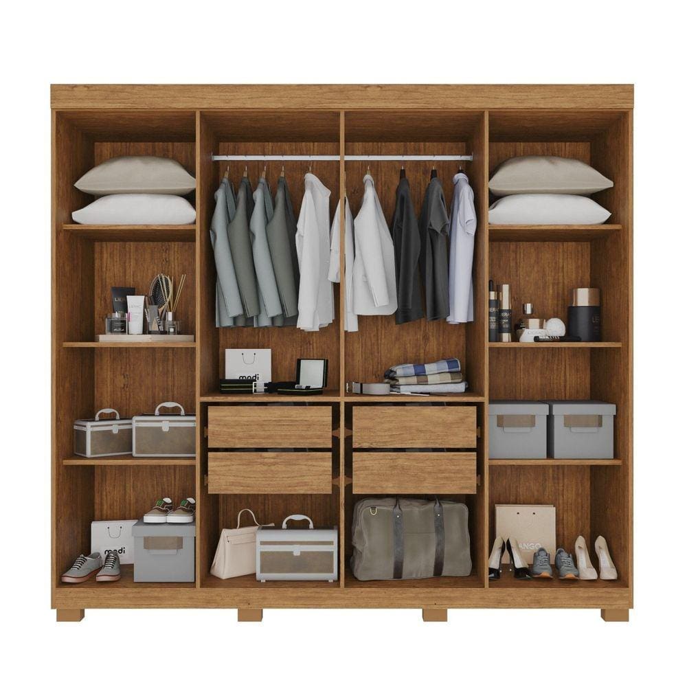 Guarda-roupa 8 Portas 4 Gavetas Milano Cinamomo/Off-White | Casas