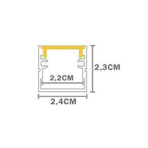 Perfil De Sobrepor Taschibra Para Fita De Led Apex 24 Com 1,5 Metros Branco