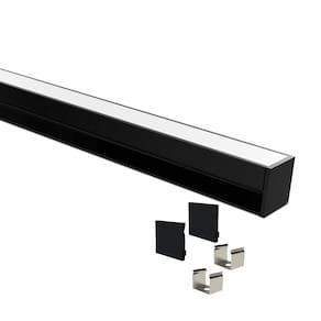Perfil De Sobrepor Taschibra Para Fita De Led Apex 24 Com 1,5 Metros Preto