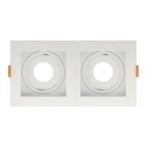 Spot De Embutir Quadrado Recuado Duplo Mr11 Direcionável Branco