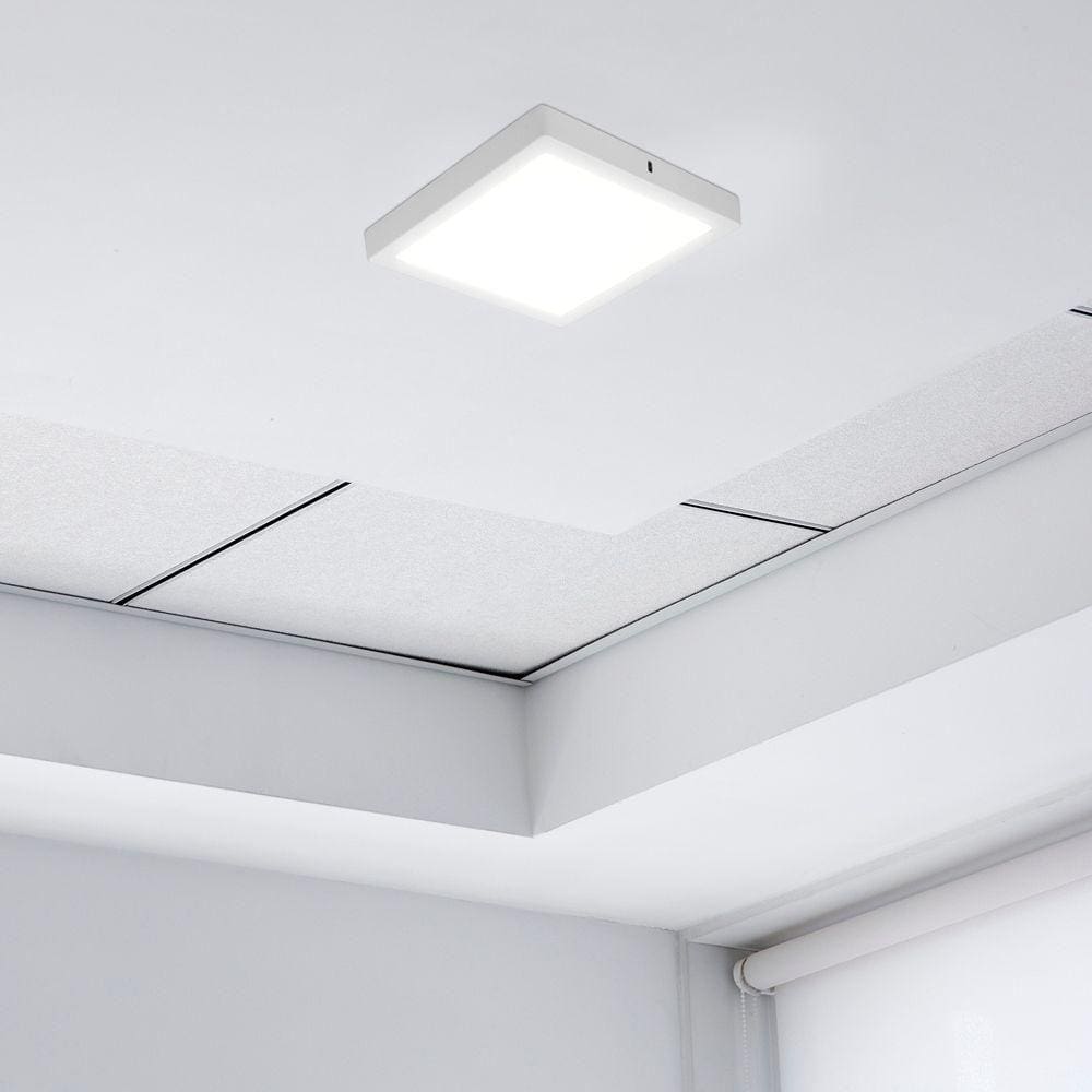 4 Painéis Placa De Led Taschibra 12w Lys Quadrado Sobrepor 3000k Luz Quente