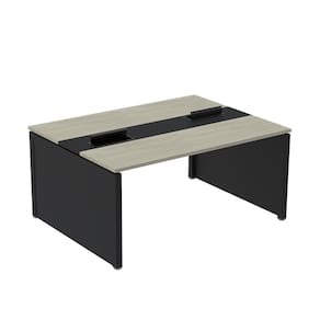 Mesa de Plataforma Dupla para 2 Pessoas Corporativa 160x120/2p Nogueira Casablanca/Preto