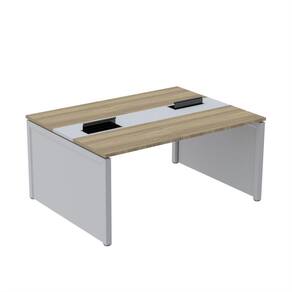 Mesa de Plataforma Dupla para 2 Pessoas Corporativa 150x120/2p Noce Naturale/Cinza