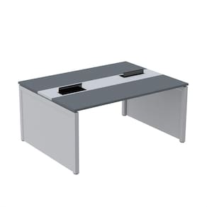 Mesa de Plataforma Dupla para 2 Pessoas Corporativa 150x120/2p Grafito/Cinza