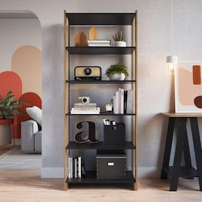 Estante Multifuncional 6 Prateleiras Mel / Preto