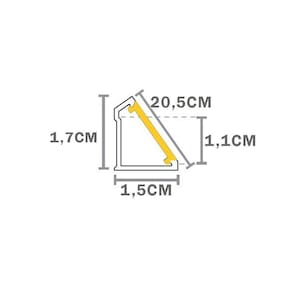 Perfil De Sobrepor Taschibra Para Fita De Led Vertex L15 Com 3 Metros Preto