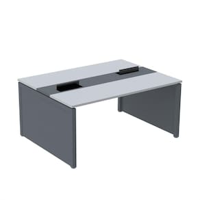 Mesa de Plataforma Dupla para 2 Pessoas Corporativa 160x120/2p Cinza/Grafito