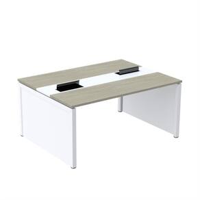 Mesa de Plataforma Dupla para 2 Pessoas Corporativa 150x120/2p Noce Naturale/Branco