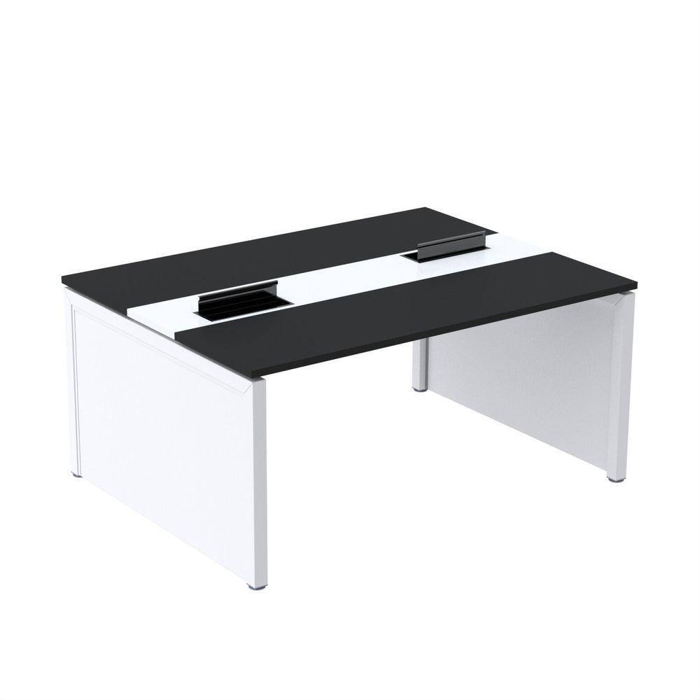 Mesa de Plataforma Dupla para 2 Pessoas Corporativa 150x120/2p Preto/Branco