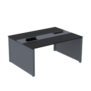 Mesa de Plataforma Dupla para 2 Pessoas Corporativa 110x120/2p Preto/Grafito