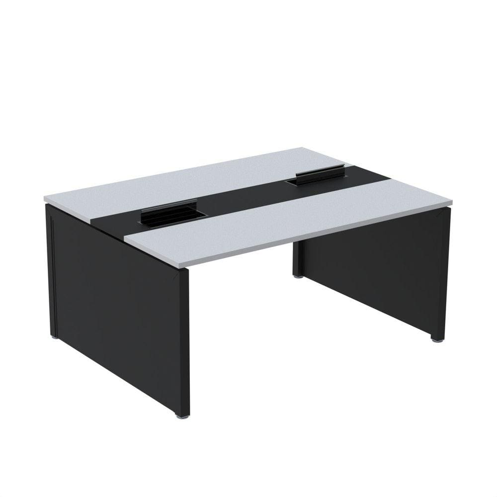 Mesa de Plataforma Dupla para 2 Pessoas Corporativa 150x120/2p Cinza/Preto