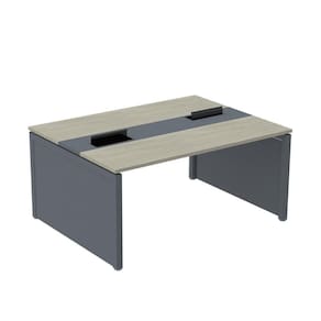 Mesa de Plataforma Dupla para 2 Pessoas Corporativa 160x120/2p Nogueira casblanca/Grafito