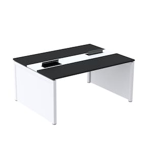 Mesa de Plataforma Dupla para 2 Pessoas Corporativa 160x120/2p Preto/Branco