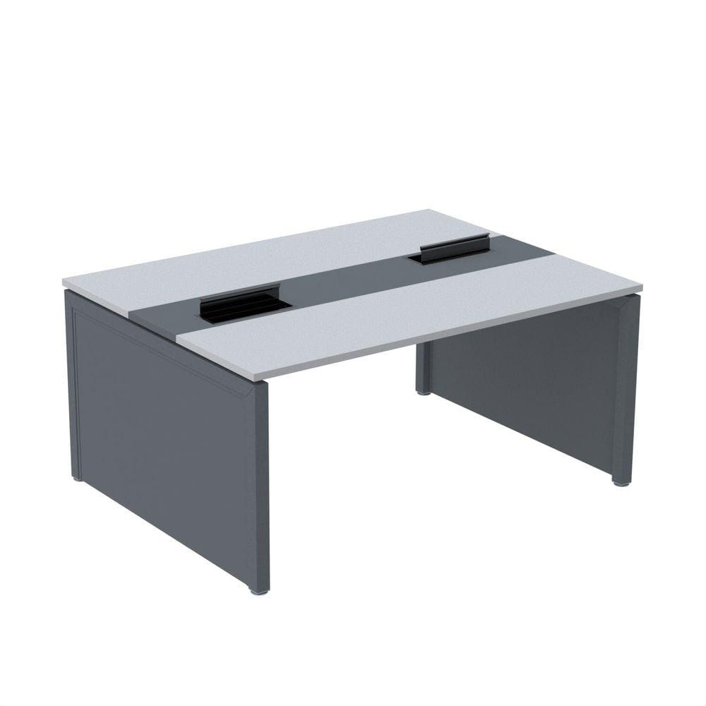 Mesa de Plataforma Dupla para 2 Pessoas Corporativa 140x120/2p Cinza/Grafito