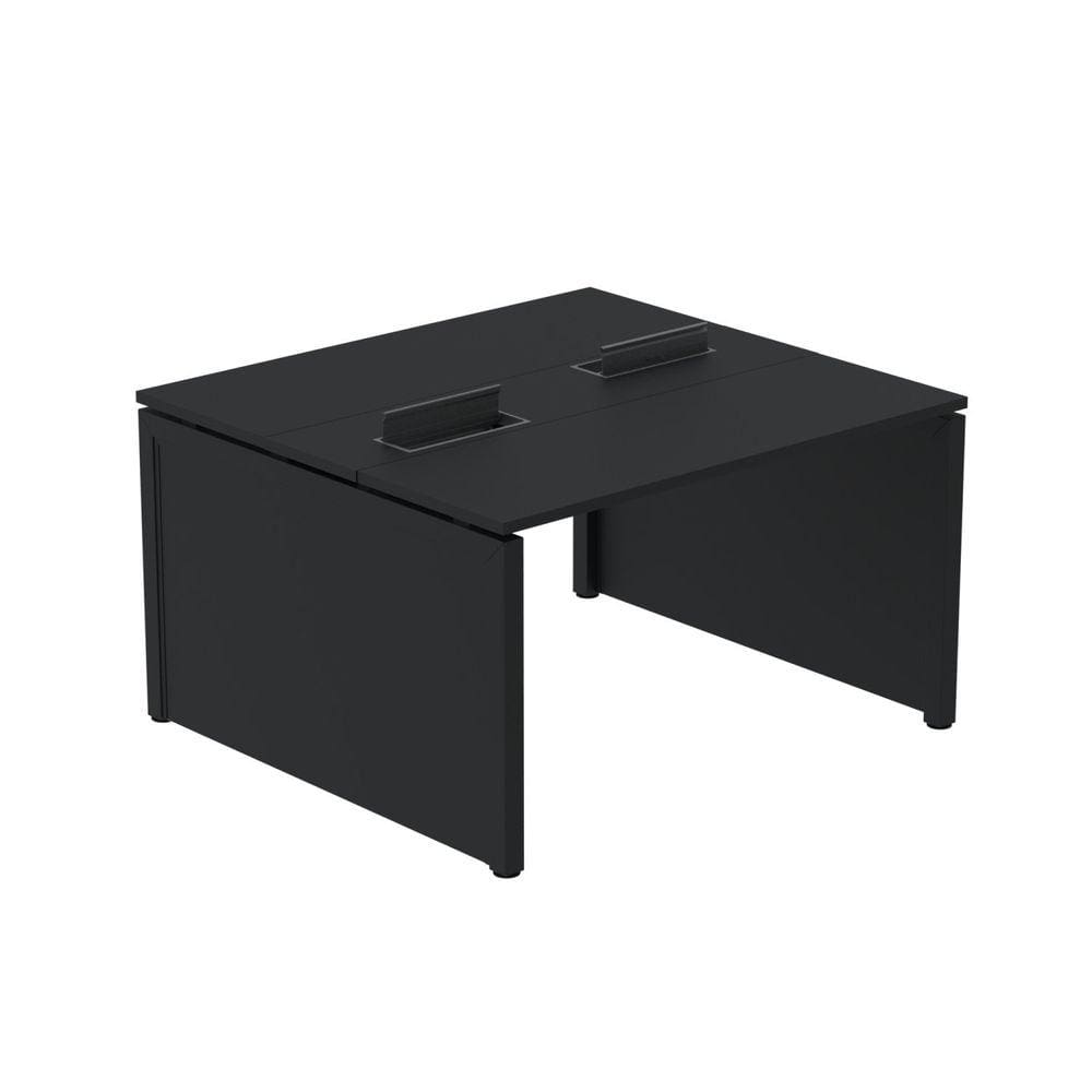 Mesa de Plataforma Dupla para 2 Pessoas Corporativa 110x120/2p Preto