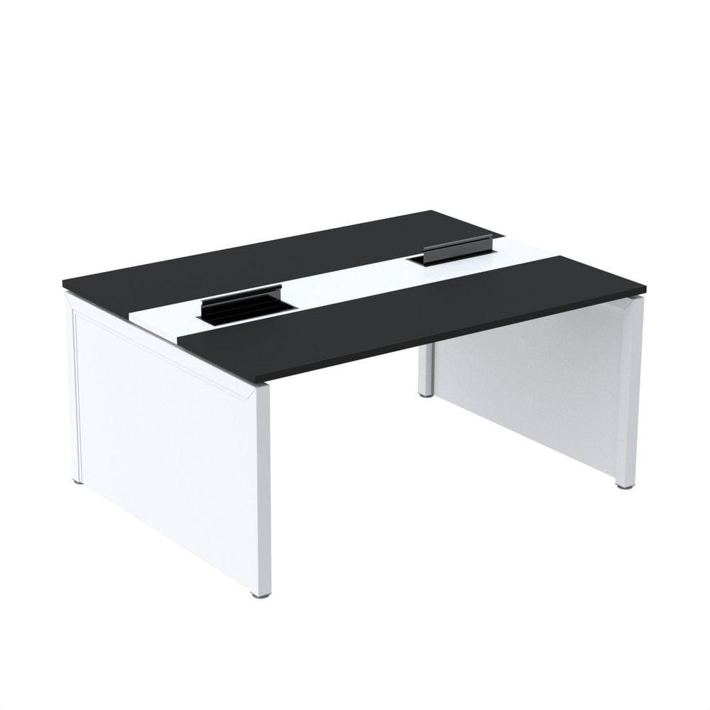 Mesa de Plataforma Dupla para 2 Pessoas Corporativa 140x120/2p Preto/Branco