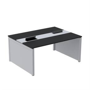 Mesa de Plataforma Dupla para 2 Pessoas Corporativa 130x120/2p Preto/Cinza