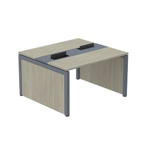 Mesa de Plataforma Dupla para 2 Pessoas Corporativa 120X120/2P Nogueira Casablanca/Grafito