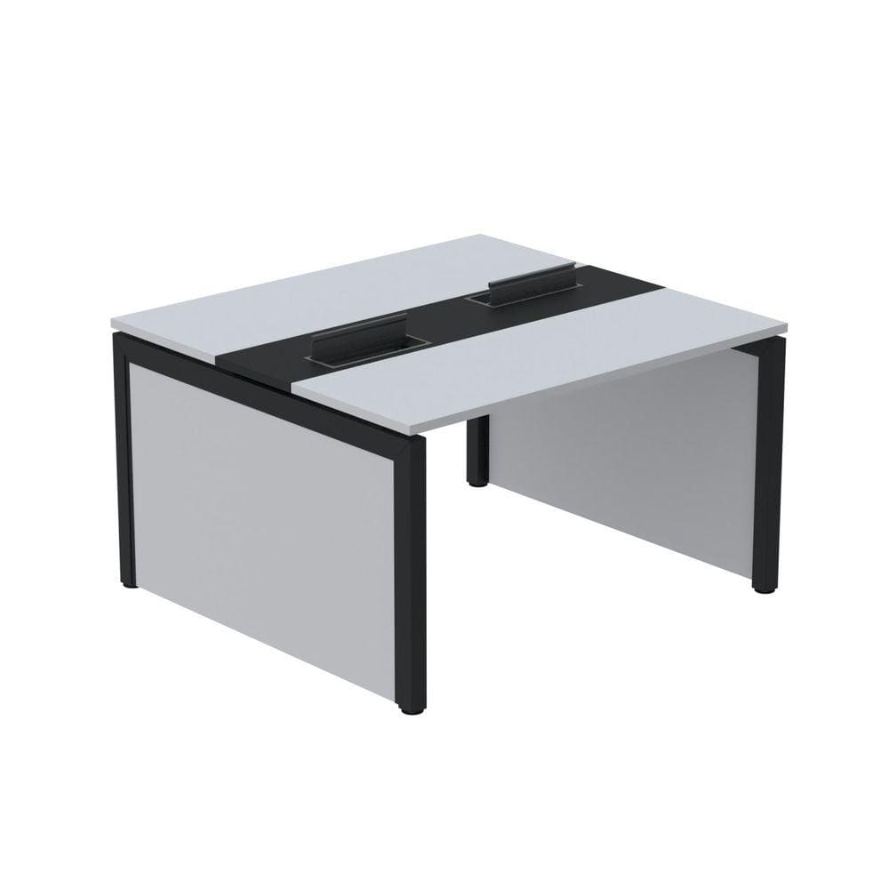 Mesa de Plataforma Dupla para 2 Pessoas Corporativa 130x120/2p Cinza/Preto