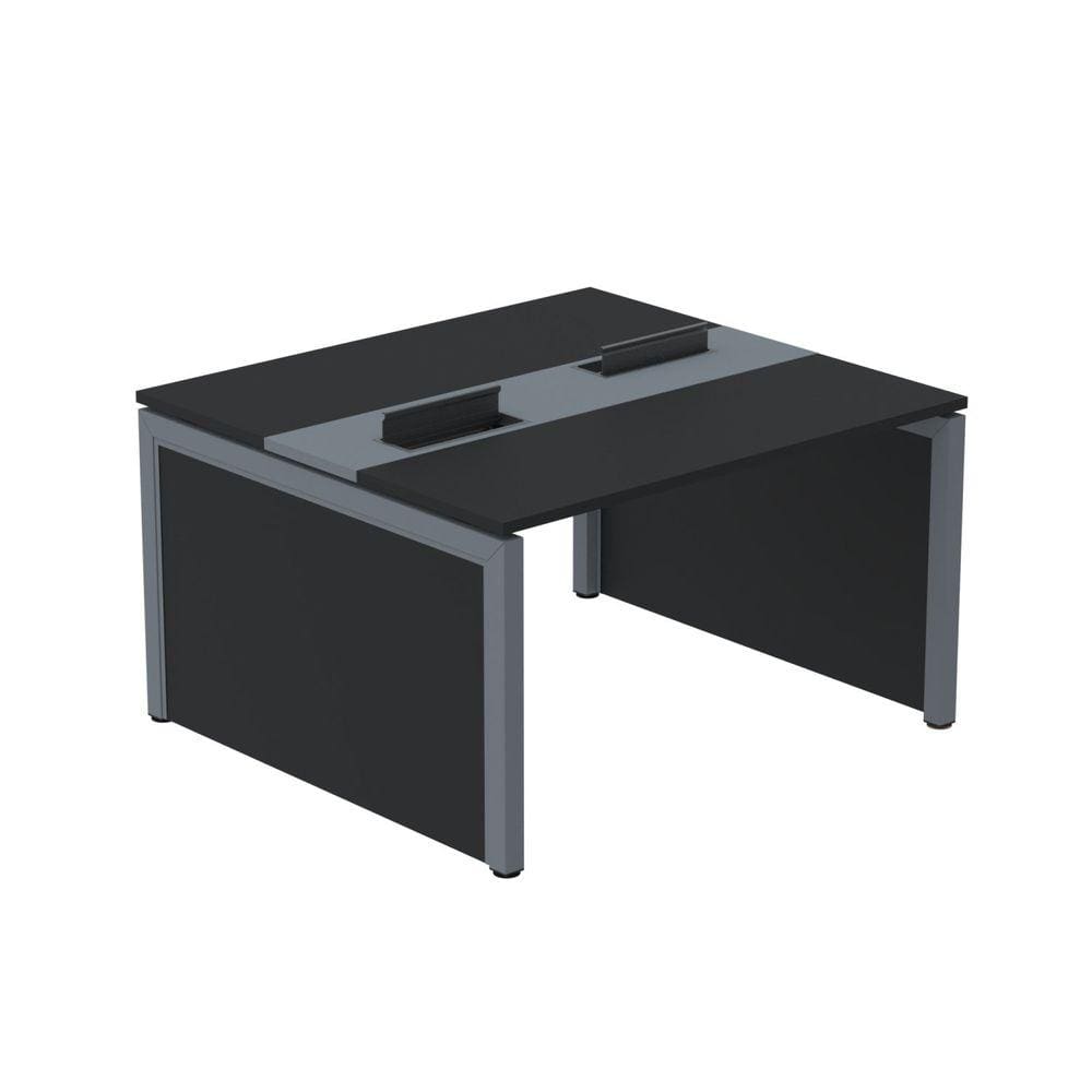 Mesa de Plataforma Dupla para 2 Pessoas Corporativa 140X120/2P Preto/Grafito