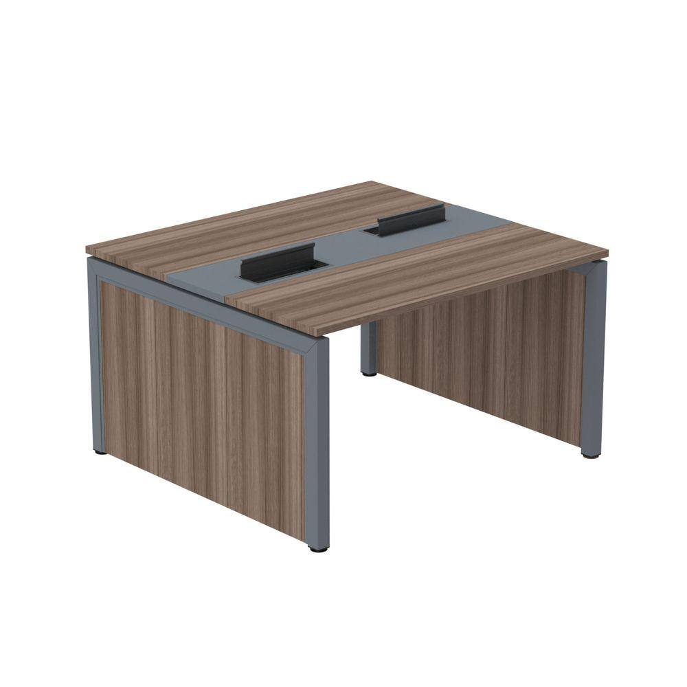 Mesa de Plataforma Dupla para 2 Pessoas Corporativa 150x120/2p Preto/Grafito