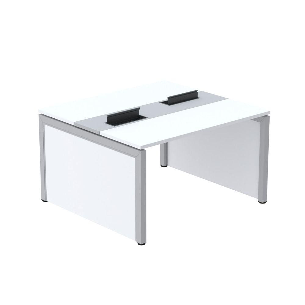 Mesa de Plataforma Dupla para 2 Pessoas Corporativa 140x120/2p Branco/Cinza