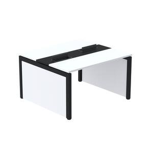 Mesa de Plataforma Dupla para 2 Pessoas Corporativa 140x120/2p Branco/Preto