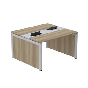 Mesa de Plataforma Dupla para 2 Pessoas Corporativa 160x120/2p Noce Naturalle/Cinza