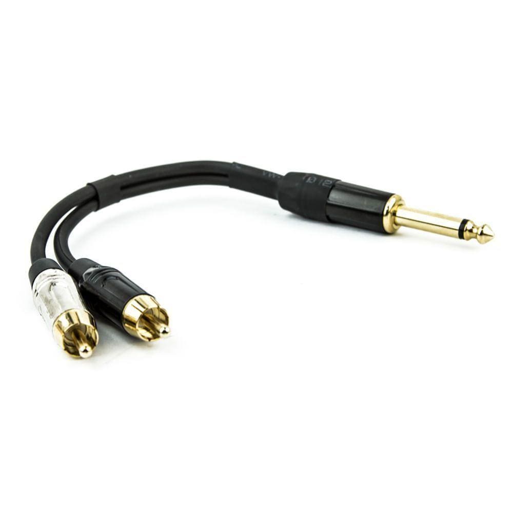 Cabo P10 Para 2 Rca Profissional Estereo - 2 Metros