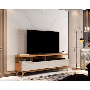 Rack Para TV Até 65 Polegadas 1.6 Wood Nature/Off White - JLAR Móveis