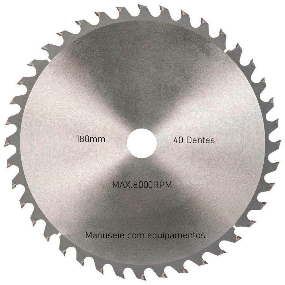 Kit 4 Discos De Serra Circular Com 40 Dentes 7" 180mm Para Madeira