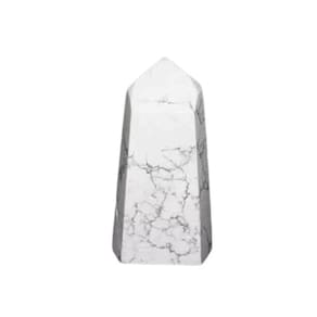 Ponta Howlita Sextavado Pedra Natural Lapidado 6 a 8cm