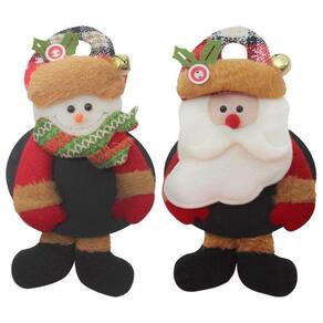 Kit 4 Enfeites De Natal Boneco De Neve E Papai Noel Com Lousa 18cm
