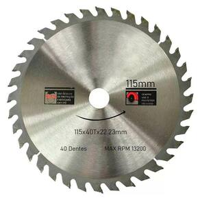 Kit 12 Discos De Serra Circular Com 40 Dentes 4-1-2" 115mm Para Madeira