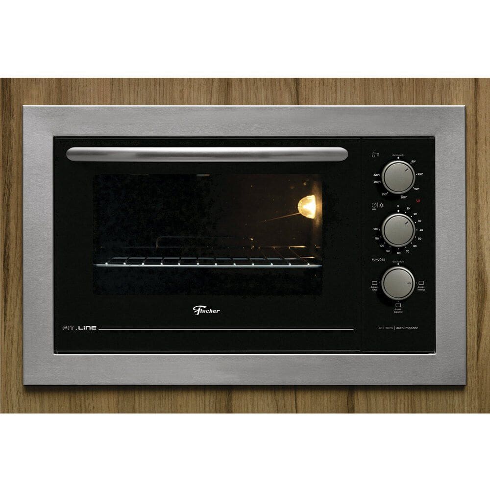 Forno Elétrico de Embutir Fischer 48 Litros, Fit Line, Inox 34493 - Forno Elétrico de Embutir Fischer 48 Litros Inox