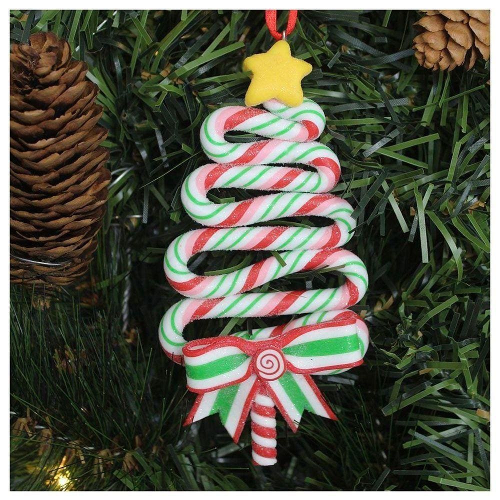 Kit 4 Enfeite Pendente Para árvore De Natal Pinheirinho 13,5cm