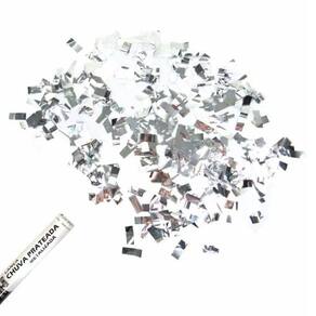 Kit 4 Lança Confete Prateado Metalizado 30cm