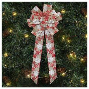 Kit 4 Enfeite árvore Natal Laço Decorado Flocos De Neve 78 Cm