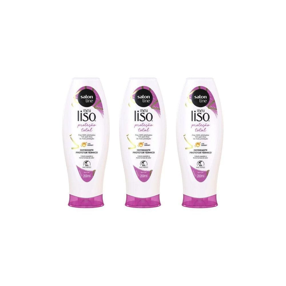 Defrizante Salon Line Meu Liso Protecao Total 200Ml - 3Un