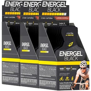 Kit 3 Gel Energel Black Sachês Bodyaction Sabor Laranja Acerola